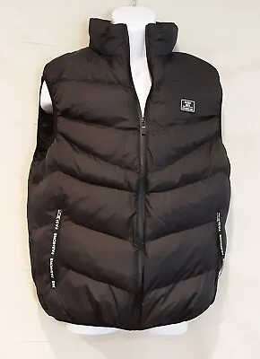 FASHION MAN Black High Collar Zippered Vest Jacket (4XL) • $20.47