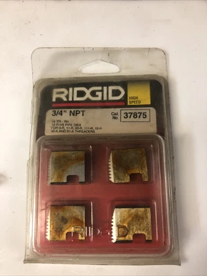 $42 • Buy RIDGID 37875 3/4 Inch 12R ,111R,0-R,11-R NPT High Speed Threading Dies