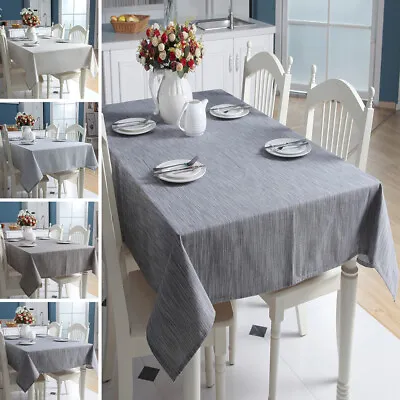 Cotton Linen Table Cloth Cover Rectangle Square Tablecloth Kitchen Dining Decor • $55.56