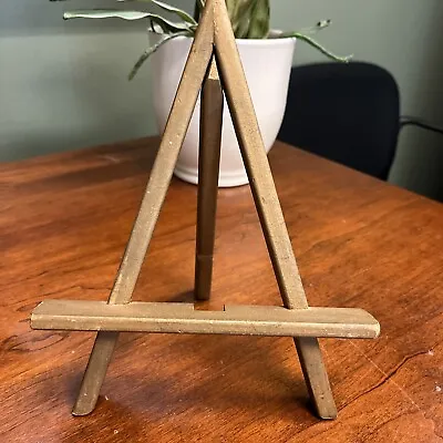 Vintage Gold Wooden Easel Table Picture Photo Display Size Handmade 8.5”x7” • $4.99