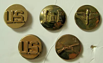 US Military Insignia Collar Discs Branches Of Service Mixed Periods Set Of Five • $16