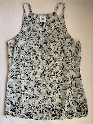 Cabi Womens Blouse Shirt Tank Top XS Black White Gray Floral Sleeveless 5212 • $9.94