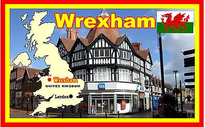 £2.45 • Buy Wrexham, Wales, Uk - Souvenir Novelty Fridge Magnet - Sights / Flag - Gifts