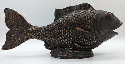 Antique Meiji Japanese Carved Wood Fish Carp Okimono Large Figure Sculpture  • £120