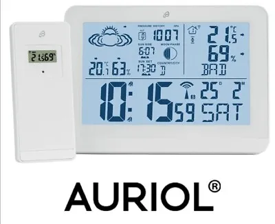 £28.99 • Buy AURIOL Weather Station Radio Controlled (White) Humidity Temperature Alarm Clock
