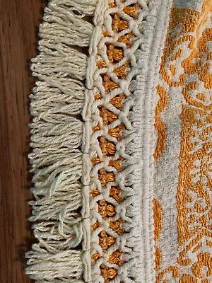 Vintage Bates Bedspread Made In 1970s Harvest Gold With Fringe • $125