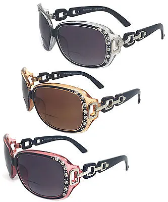£11.57 • Buy Bifocal Reading Sunglasses Glasses Rhinestones Women Power Tint UV Protection