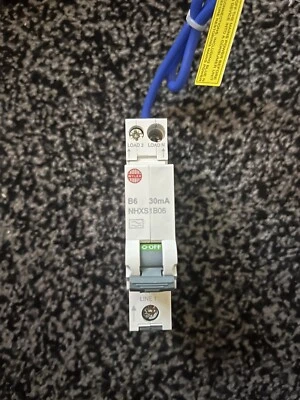Wylex NHXS1B06 6A B Type Residual Current Breaker With Over-Current - White • £7.99