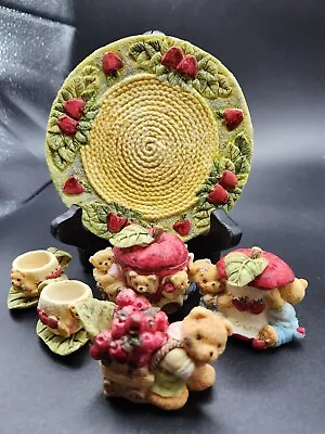 Vintage  Apples And Teddy Bears  Miniature Tea Set  Mint In Box  • $8
