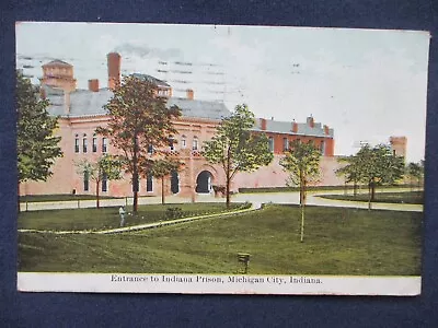 1911 Michigan City Indiana Prison Entrance Postcard • $4.50