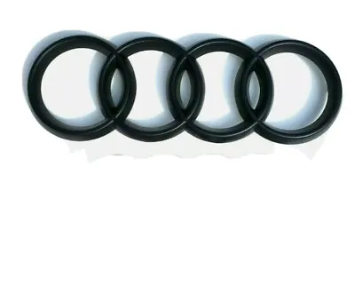 £13.99 • Buy Audi  Matt Black Front Grill Badge Rings Logo 273mm * 94mm High Quality
