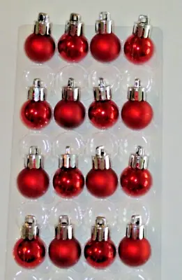 Red Mini Ornaments Christmas Shiny & Satin 3/4  Balls For Mini Tree Decoration • $9.95
