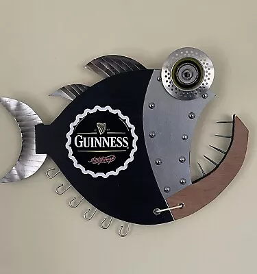 Handmade Guinness Metal Fish Irish Stout Fishing Steampunk Wall Bar Man Cave • £39.95