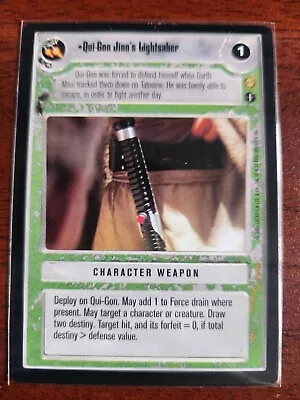 Star Wars CCG SWCCG Qui-Gon Jinn's Lightsaber AI Tatooine Alternate Rare Card • $30.77
