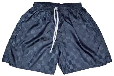 Navy Blue Checker Nylon Soccer Shorts By Augusta - Men's Large • $15.95