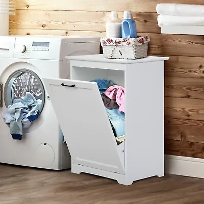 Modern Tilt-out Trash Cabinet Wood Kitchen Garbage Can Holder Recycling Cabinet • $89.99