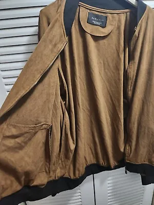 Zara Man Faux Suede Bomber Jacket Mens XXL • $70