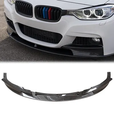 Front Bumper Lip For 2012-2018 BMW 3 Series F30 M Sport ABS Carbon Look Splitter • $153.99