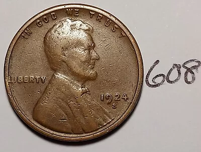 1924-S Lincoln Wheat Cent     #608 • $6.07