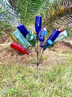 (4) GIFT BUNDLE- Southern Garden Bottle Tree Wine Art Yard Garden Decor Folk USA • $164.99