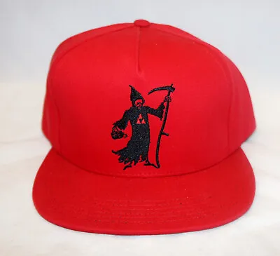 $34.95 • Buy HUF X Black Scale Grim Reaper Red Snapback Hat Death Cards BLVCK SCVLE