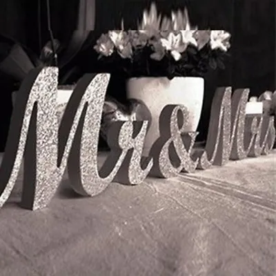 £10.99 • Buy Wooden Standing Top Mr And Mrs Letters Table Sign Table Wedding Decoration Hot