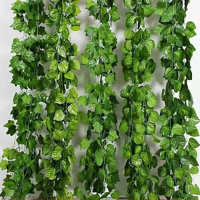  Artificial Ivy Garland Fake Vine Trailing Leaf Hanging Plant Foliage Xmas Decor • £1.90