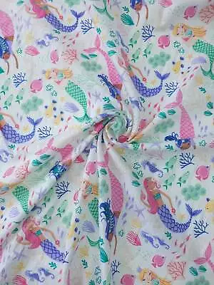 Mermaid Kingdom Cotton Fabric - Perfect For Quilting & Dressmaking • £7.99