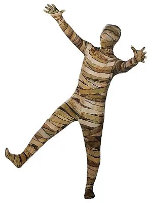 Mens Mummy Costume Bodysuit Full Body Stretch Jumpsuit Medium • $32.99
