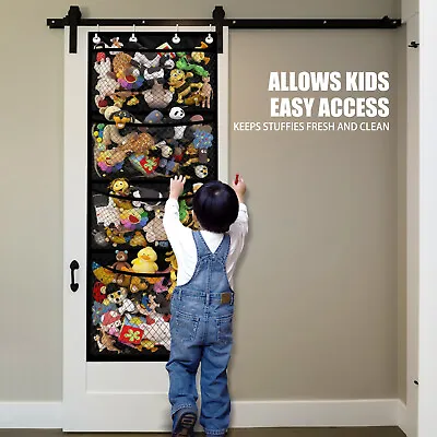 £18.99 • Buy Hanging Toy Storage Bag Over The Door Kids Plush Toys Home Room Organizer Hanger