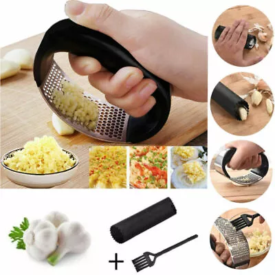 $10.98 • Buy Stainless Steel Manual Rocking Mincer Garlic Press Crusher Kitchen Squeezer