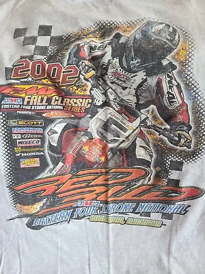 Vintage Motcross T Shirt 02 Red Bud Four Stroke National Gray Sz M Mike LaRocco • $15