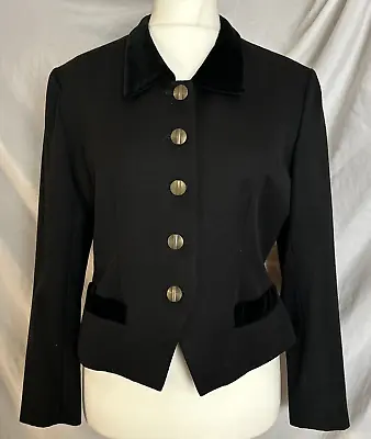 Caroline Charles Vintage Designer Wool Blazer Jacket Military Mess Style UK16 • £145