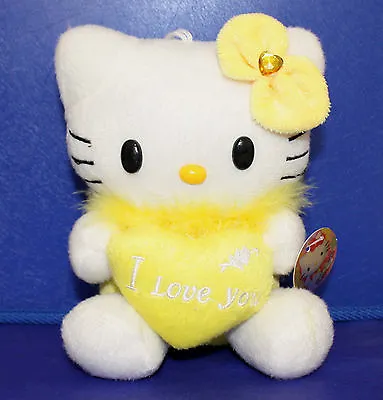 Hello Kitty Plush With Heart  I Love You  6.5 Inches Yellow • $9.95
