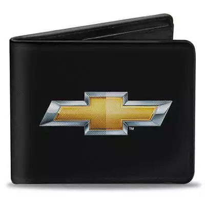 Chevrolet Bowtie Gold Logo Vegan Leather Men's Bi-Fold Wallet Official Licensed • $19.99