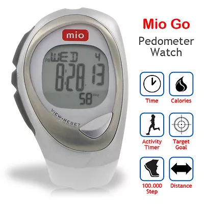 NEW  Mio Go Pedometer Watch W/ Steps +Distance +Calories 7-day Memory -  ARCTIC  • $39.48