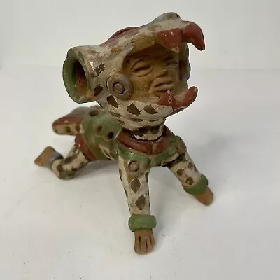 Aztec Mayan Clay Jaguar Man Ocarina Flute 6” Tribal Folk Art Musical Instrument • $75