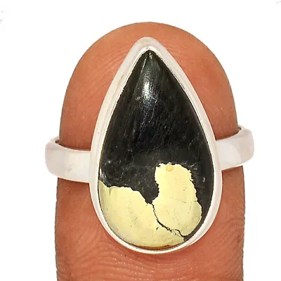 Natural Pyrite In Magnetite 925 Sterling Silver Ring Jewelry S.8 CR30401 • $11.99