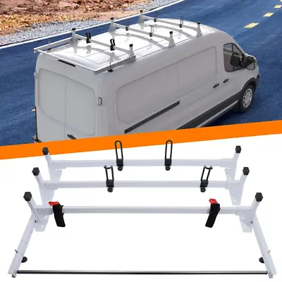 54  3 Bar Ladder Roof Rack W/ Cargo Roller For 2015-2024 Ford Transit Cargo Van • $279.99