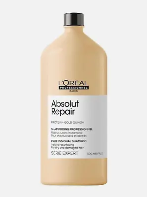 L'Oreal Serie Expert Absolut Repair Shampoo Gold Quinoa 1500ML  +++ FREE PUMP • £31.50