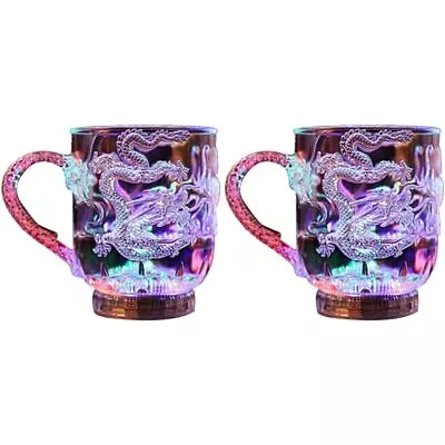 Dragon Design Light Up Cup Color Changing Drinking Glasses Coffee Mug  Home • £5.89