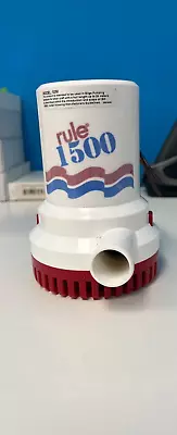 OPEN BOX- Rule 02 Bilge Pump 1500 GPH Marine 12V DC Non-Automatic 1-1/8 - NO BOX • $89.99