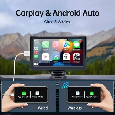 7  Portable Wireless Apple CarPlay Car Stereo FM Radio HD Touch Screen BT/USB/TF • $59.35