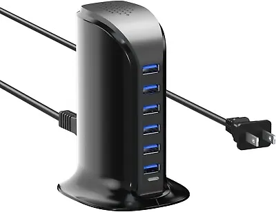 6 Port Fast Charging Block Station USB Quick Travel Multi-Port Wall Charger • $15.53