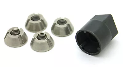 5/16-18 T-Groove Tamper Proof Security Nuts X 4 & Tool Stainless Tri Anti-Theft • $37.99