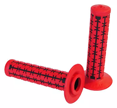 AME Dual Old School BMX Duals Bicycle Grips - RED Over BLACK • $36.99