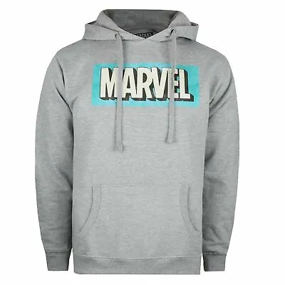 Official Marvel Mens  Retro Logo Pullover Hoody Grey S - XXL • £24.99