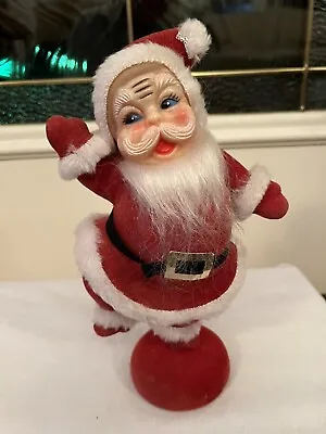 Vintage Plastic Face Dancing Santa Claus Figure • $13