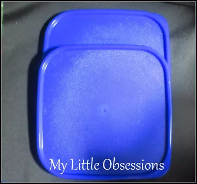 Tupperware NEW Set Of 2 Modular Mates Replacement Square Seals Lids BLUE • $19.95