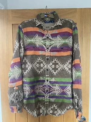 £99.95 • Buy Polo Ralph Lauren Mens Aztec Over Shirt- 100% Cotton Medium